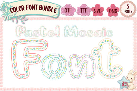 Charming Typography: The Art of the Pastel Mosaic Font Bundle