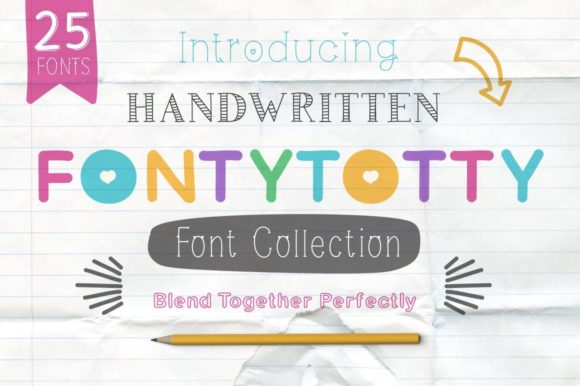 Fontytotty 25 Font Collection: Handwritten Fonts for Every Project