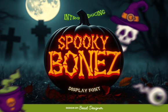 SpookyBonez: The Bone-Carved Typeface for Halloween Designs
